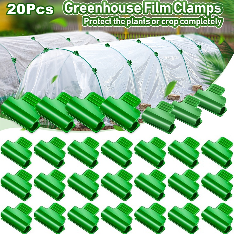 Greenhouse Plastic Film - 20 قطعة من مشابك التغليف الخضراء،