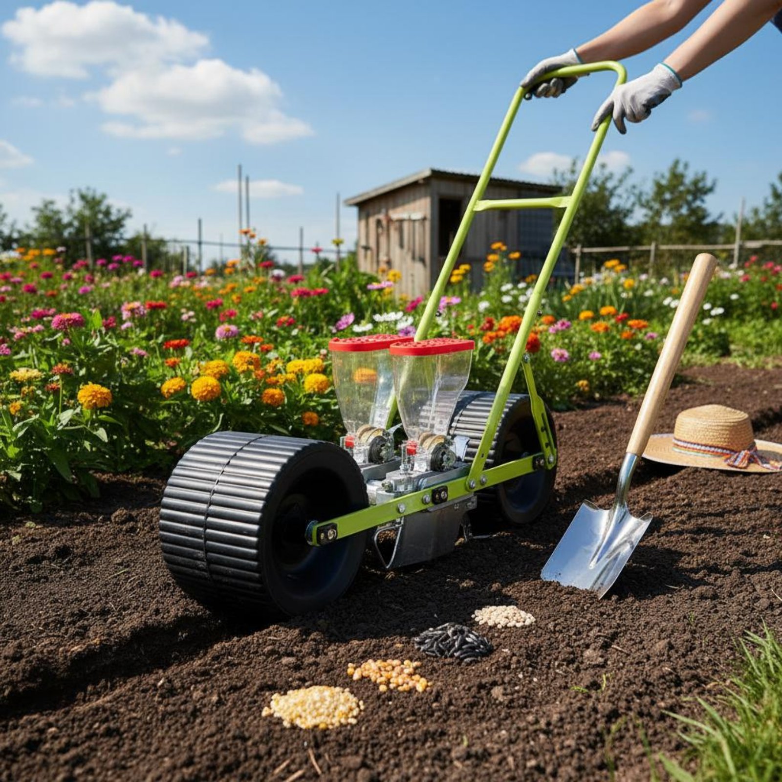 آلة بذر يدوية قابلة للتعديل بد - مراجعة Vegetable Transplanter وسعره
